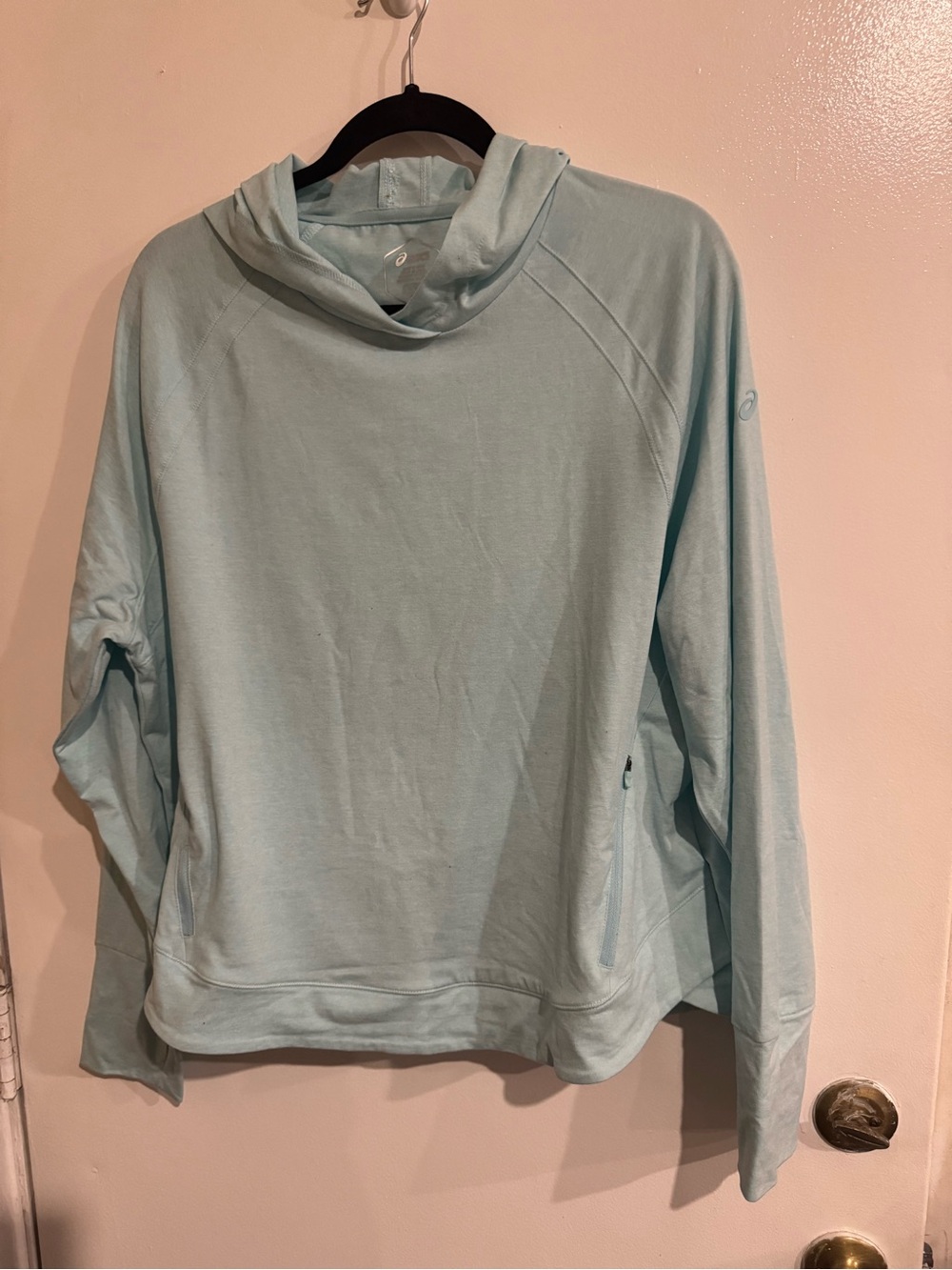 Asics Light Blue Cowl Neck Pullover Sweater